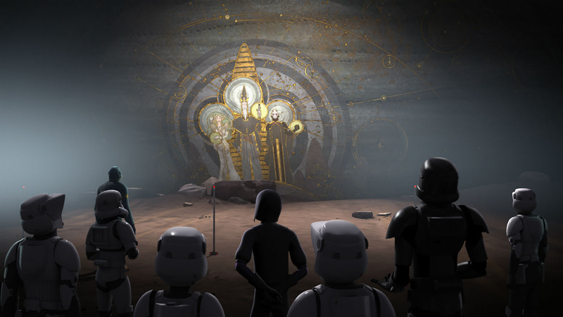 The temple entrance, guarded by the legendary Mortis Gods.